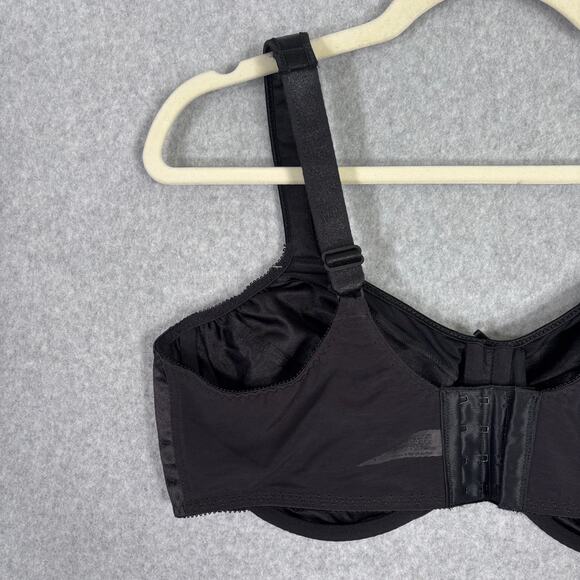Bali 3562 Bra 42D Black Satin‎ Tracings Underwire Minimizer Full Cup Wide Strap - Picture 6 of 10